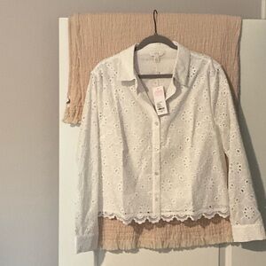 Lilly Pulitzer White Eyelet Blouse